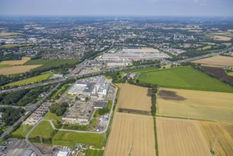 Aerial view, industrial area Unna / Kamen with 3M Deutschland GmbH and logistics park P3 Kamen in