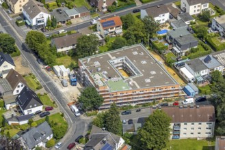 Aerial view, construction site and new nursing home Katharina-von-Bora-Haus of the