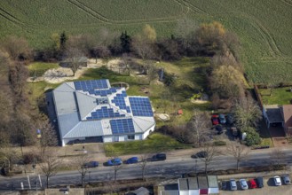 Aerial view, Kindergarten AWO Friedhofstraße, Freiberg, Holzwickede, Ruhr area, North