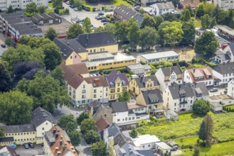 Aerial view, Aloysiusschule primary school, Freiberg, Holzwickede, Ruhr area, North