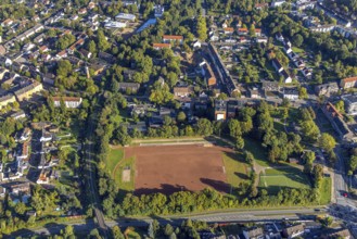 Aerial view, sports facility on Gelsenkircher Straße in the Wanne district of Herne, Ruhr area,