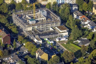 Aerial view, construction site and expansion of the Rheumatism Centre Ruhr Area in the St.