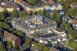 Aerial view, construction site and expansion of the Rheumatism Centre Ruhr Area in the St.
