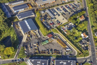 Aerial view, recycling centre Herne in the district Holsterhausen in Herne, Ruhr area, North