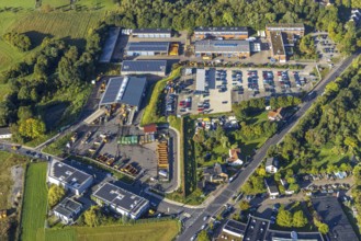 Aerial view, recycling centre Herne in the district Holsterhausen in Herne, Ruhr area, North