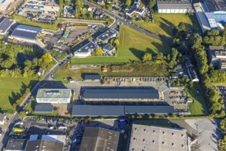 Aerial view, recycling centre Herne and new central depot on Meesmannstraße in the district of