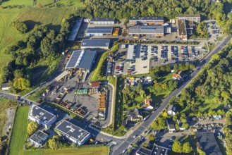 Aerial view, recycling centre Herne in the district Holsterhausen in Herne, Ruhr area, North