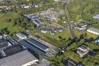 Aerial view, Herne recycling centre and new central depot on Meesmannstraße in the district of