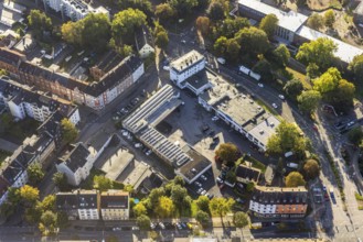 Aerial view, Reifen Stiebling company premises in the district Herne-Mitte in Herne, Ruhr area,