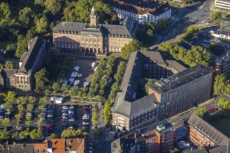 Aerial view, Herne town hall with police station and community centre as well as district court and