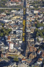 Aerial view, construction site and new building Europaplatz and Europagarten with Kreuzkirche and