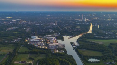 Aerial view, Herner Meer, Rhine-Herne Canal, Friedrich der Große industrial estate, Herne-East