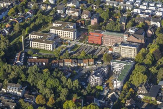 Aerial view, Widumer Höfe construction site at the Campus St. Elisabeth Group with eight