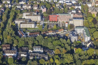 Aerial view, Widumer Höfe construction site at the Campus St. Elisabeth Group with eight