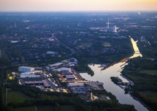 Aerial view, Herner Meer, Rhine-Herne Canal, Friedrich der Große industrial estate, Herne-East