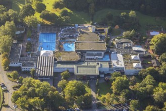 Aerial view, LAGO Die Therme Wellness-Center im Revierpark Gysenberg im Stadtteil Börnig in Herne,