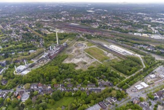 Aerial view, construction site of new Stadler Rail Vehicles branch, former General Blumenthal mine