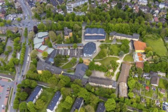 Aerial photo, Hiberniaschule Herne, Waldorfpädagogik Ruhr Area e.V., Wanne-Süd, Herne, Ruhr area,