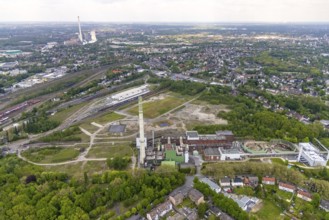 Aerial view, construction site of new Stadler Rail Vehicles branch, former General Blumenthal mine
