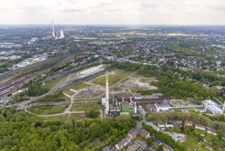 Aerial view, construction site of new Stadler Rail Vehicles branch, former General Blumenthal mine