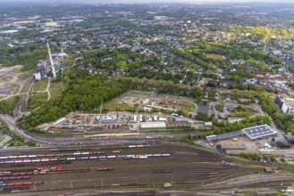 Aerial photo, Eiffage Rail branch of Eiffage Infra-Bau SE, Wanne-Süd, Herne, Ruhr area, North