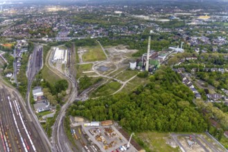 Aerial view, construction site of new Stadler Rail Vehicles branch, former General Blumenthal mine