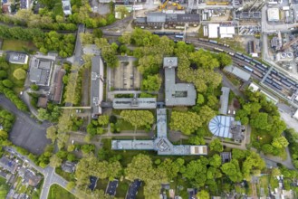Aerial view, Quartier Shamrockpark of the former RAG AG, Shamrockring, Herne-Mitte, Herne, Ruhr