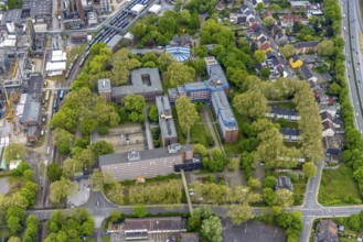 Aerial view, Quartier Shamrockpark of the former RAG AG, Shamrockring, Herne-Mitte, Herne, Ruhr