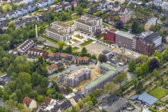 Aerial view, construction site campus of the St. Elisabeth Group, Widumer Höfe retirement homes,