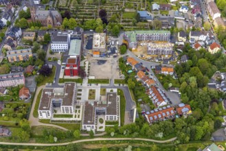Aerial view, construction site campus of the St. Elisabeth Group, Widumer Höfe retirement homes,