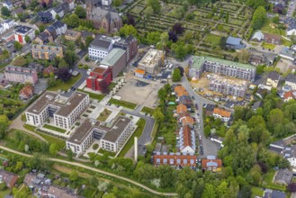 Aerial view, construction site campus of the St. Elisabeth Group, Widumer Höfe retirement homes,