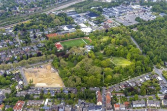 Aerial view, building site at Stadtgarten Herne, Herne-Mitte, Herne, Ruhr area, North
