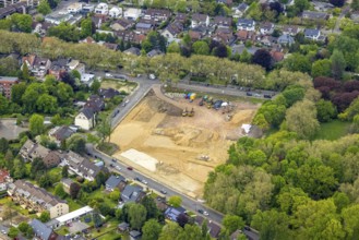 Aerial view, building site at Stadtgarten Herne, Herne-Mitte, Herne, Ruhr area, North