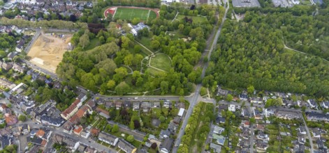 Aerial view, building site at Stadtgarten Herne, Herne-Mitte, Herne, Ruhr area, North