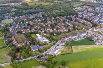 Aerial view, housing estate Gartenstadt Teutoburgia, colliery housing estate, Teutoburgiahof,