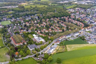 Aerial view, housing estate Gartenstadt Teutoburgia, colliery housing estate, Teutoburgiahof,