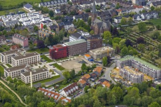 Aerial view, construction site campus of the St. Elisabeth Group, Widumer Höfe retirement homes,