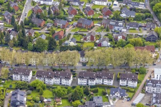 Aerial view, housing estate Mont-Cenis-Straße, Börnig, Herne, Ruhr area, North Rhine-Westphalia,