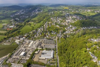 Aerial view, Basamentwerke Böcke, Schraberg, Ostende, Herdecke, Ruhr area, North Rhine-Westphalia,