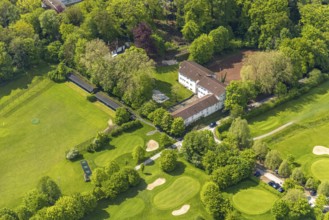Aerial view, Herdecke education centre, Ostende, Herdecke, Ruhr area, North Rhine-Westphalia,