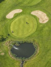 Aerial photo, golf course golfing in Herdecke, Ahlenberg, Herdecke, Ruhr area, North