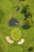 Aerial photo, golf course golfing in Herdecke, Ahlenberg, Herdecke, Ruhr area, North