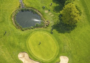Aerial photo, golf course golfing in Herdecke, Ahlenberg, Herdecke, Ruhr area, North