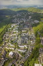 Aerial view, residential area Westender Weg and Rostesiepen, Westende, Herdecke, Ruhr area, North