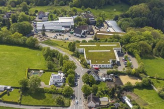 Aerial view, Siepmann garden centre, Ostend, Herdecke, Ruhr area, North Rhine-Westphalia, Germany,