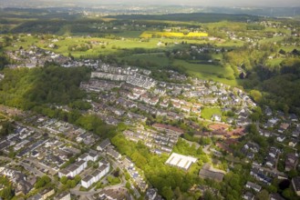 Aerial view, residential area Kirchender Dorfweg, Westende, Herdecke, Ruhr area, North