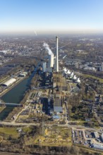 Aerial photo, power generation at the STEAG Herne combined heat and power plant on the Rhine-Herne