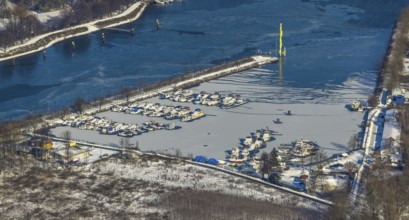 Aerial view, Herne Sea, marina, Rhine-Herne Canal, Horsthausen, Herne, Ruhr area, North