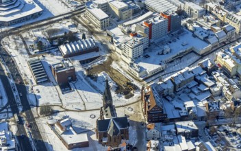Aerial view, Europaplatz, high-rise residential building at the City Centre Bahnhofstraße,