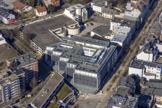 Aerial view, Robert-Brauner-Platz, StadtGalerie, construction site Neue Höfe Bahnhofstraße, Herne,